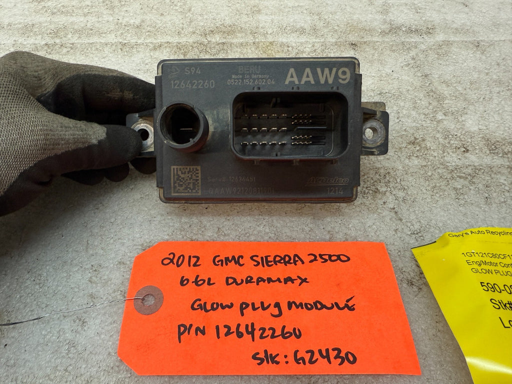 11-14 GMC CHEVROLET SILVERADO 3500HD 6.6 LML OEM GPM GLOW PLUG MODULE 12642260