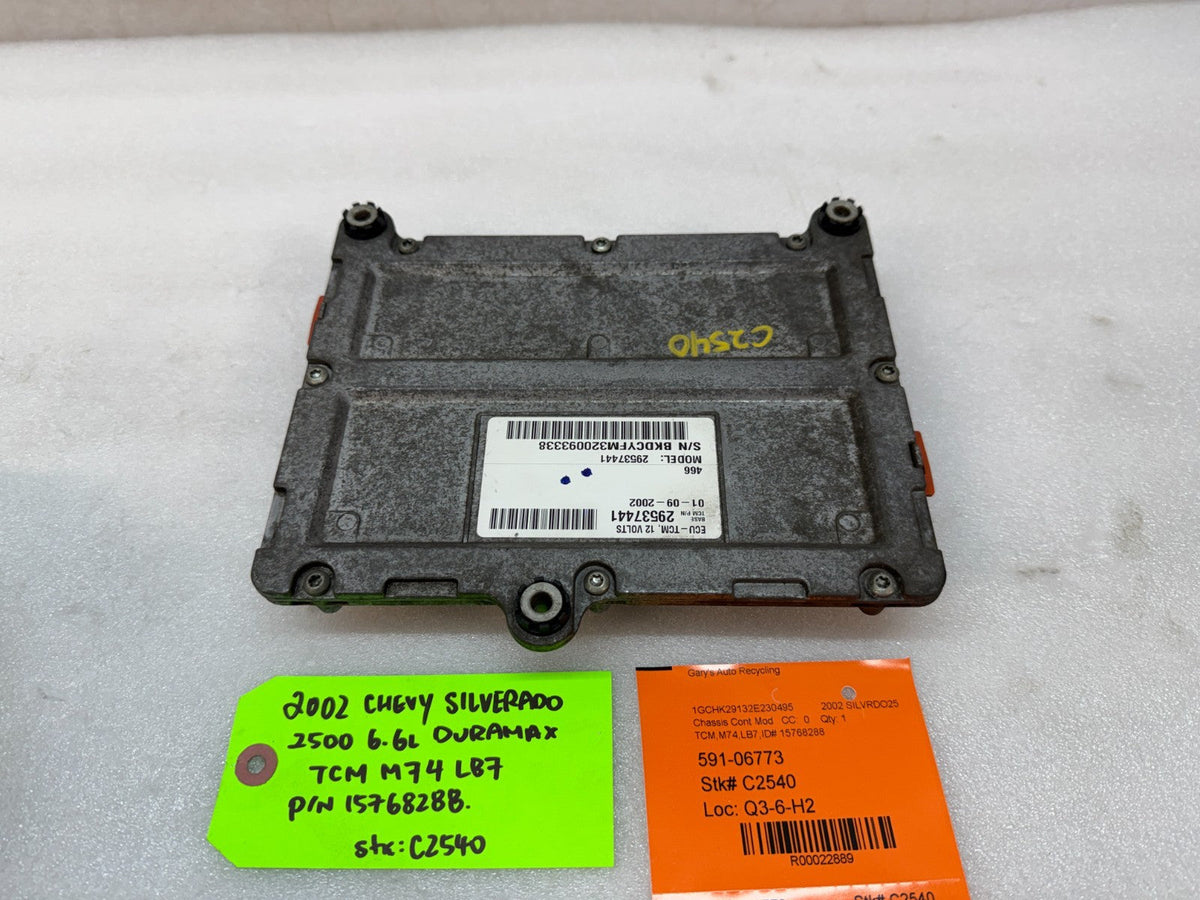 02 Chevrolet GMC SILVERADO 6.6 TCM TCU TRANSMISSION COMPUTER ALLISON 15768288
