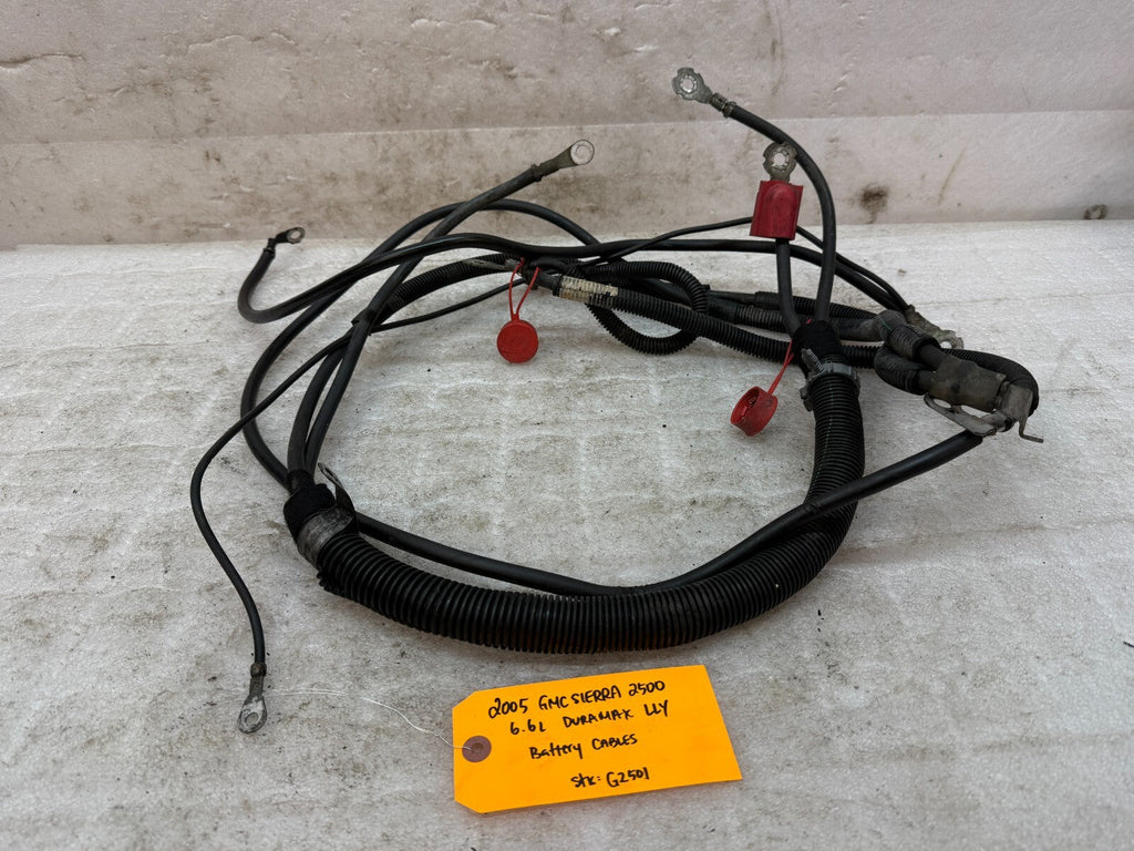 04 05 GMC CHEVROLET SILVERADO 2500HD 3500HD 6.6 LLY OEM BATTERY CABLES