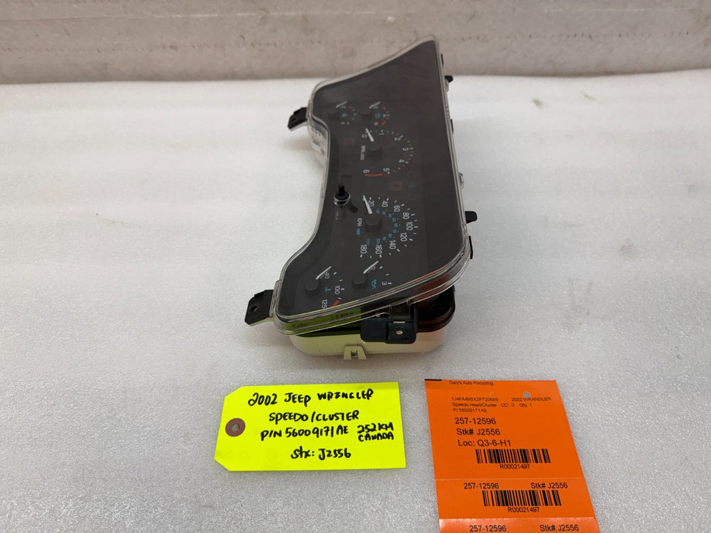 02 JEEP WRANGLER TJ OEM METRIC SPEEDOMETER GAUGE CLUSTER 56009171AE 97-00