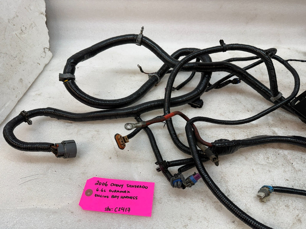 06 07 GMC CHEVROLET 2500HD DURAMAX 6.6 LBZ ENGINE BAY MOTOR PCM WIRING HARNESS