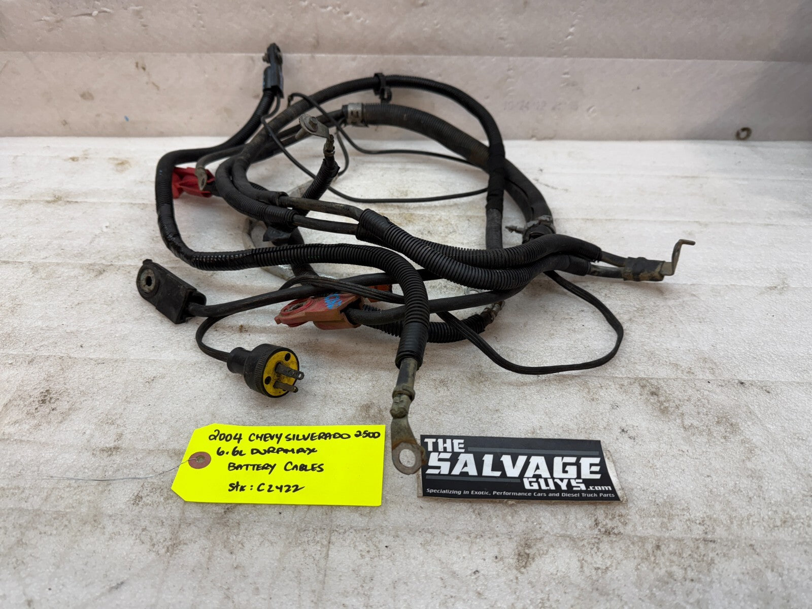 04 05 GMC CHEVROLET SILVERADO 2500HD 3500HD 6.6 LLY OEM BATTERY CABLES