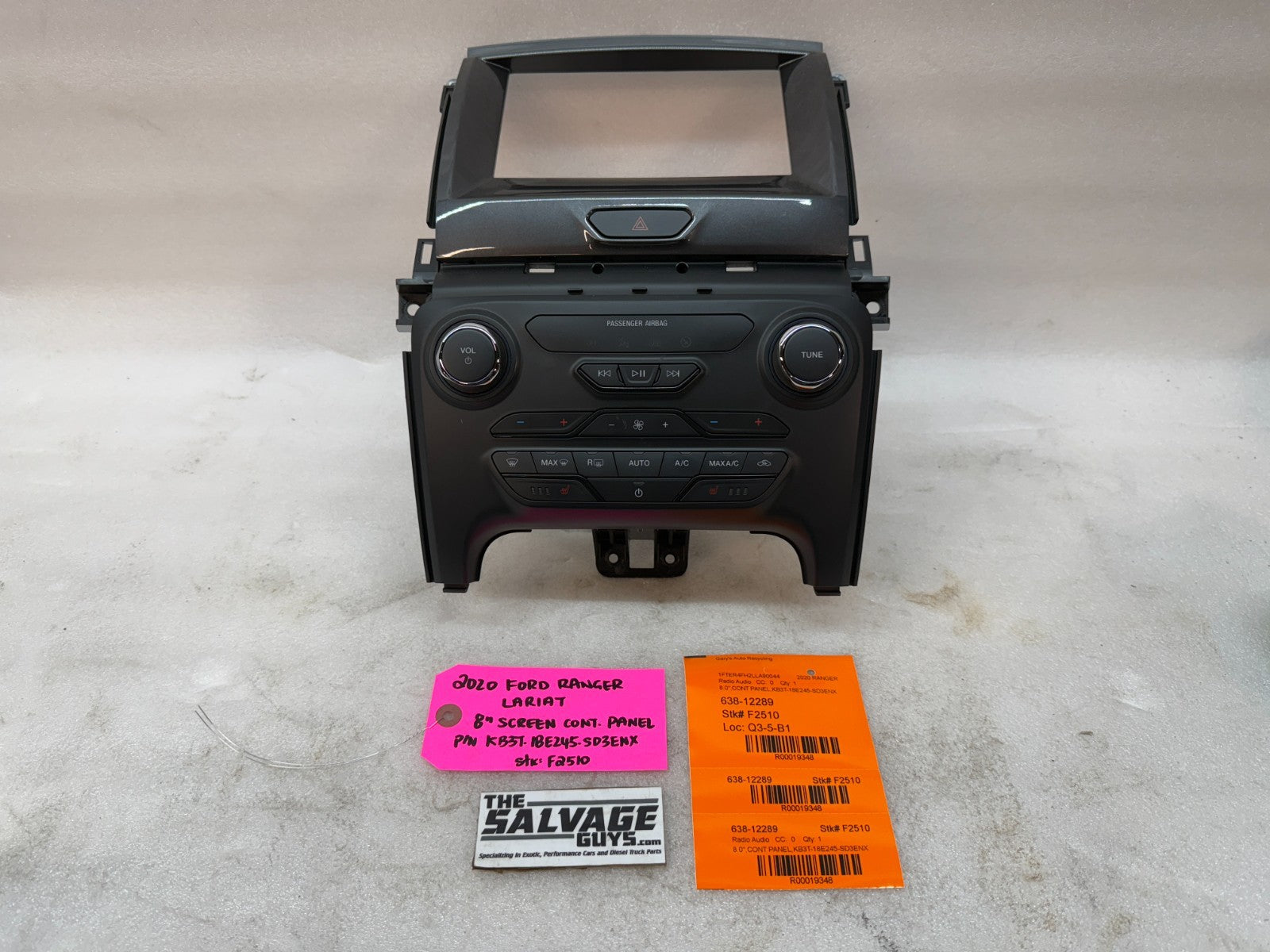 20 FORD RANGER LARIAT RADIO NAVIGATION HEATER CONTROL TRIM 19-23