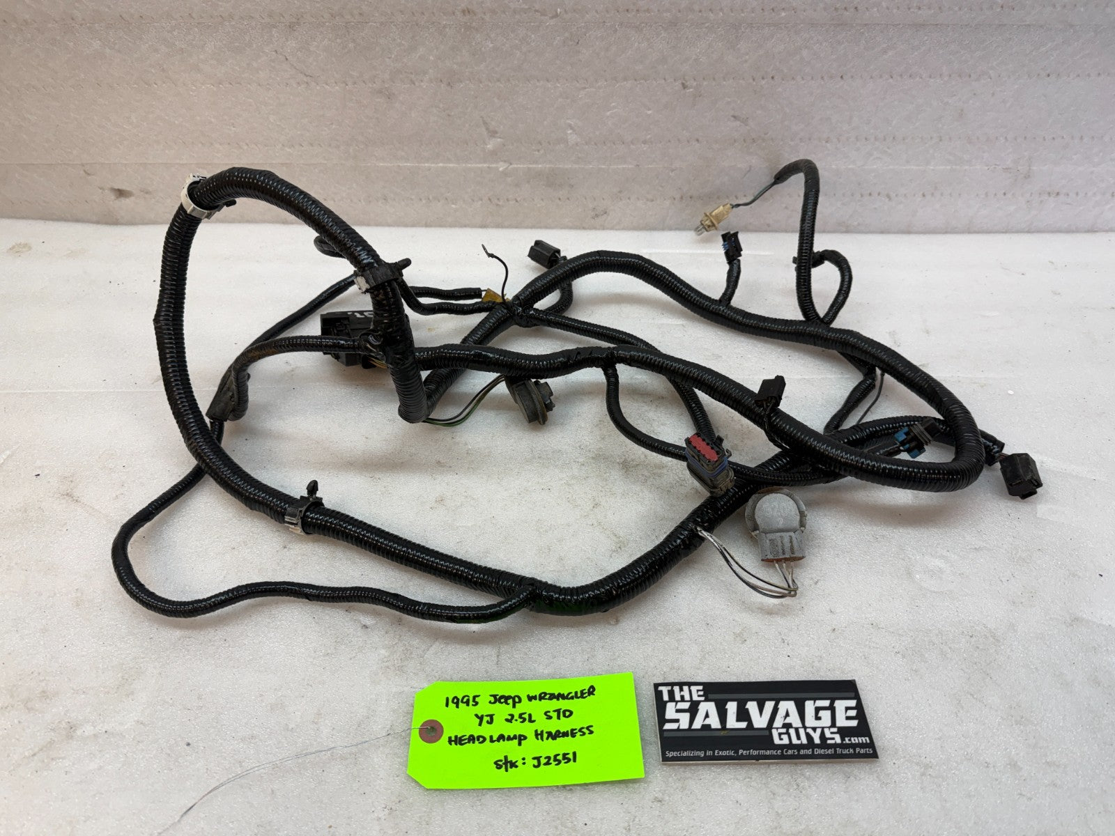 95 JEEP WRANGLER YJ HEADLIGHT HEAD LAMP WIRING HARNESS LOOM