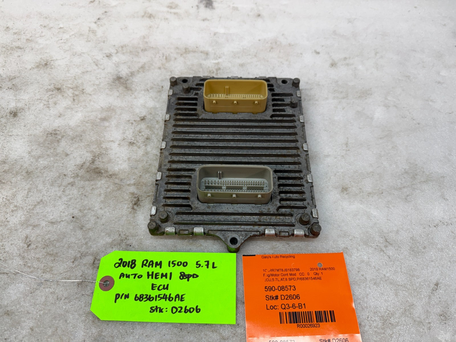 18 DODGE RAM SPORT 1500 5.7 HEMI ENGINE COMPUTER ECM ECU 68361546AE 15-21 63k
