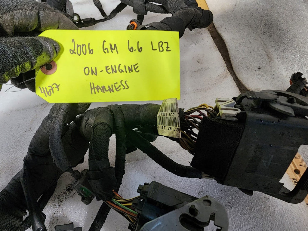 06 07 GMC CHEVROLET 2500HD DURAMAX 6.6 LBZ ENGINE MOTOR WIRING HARNESS LOOM