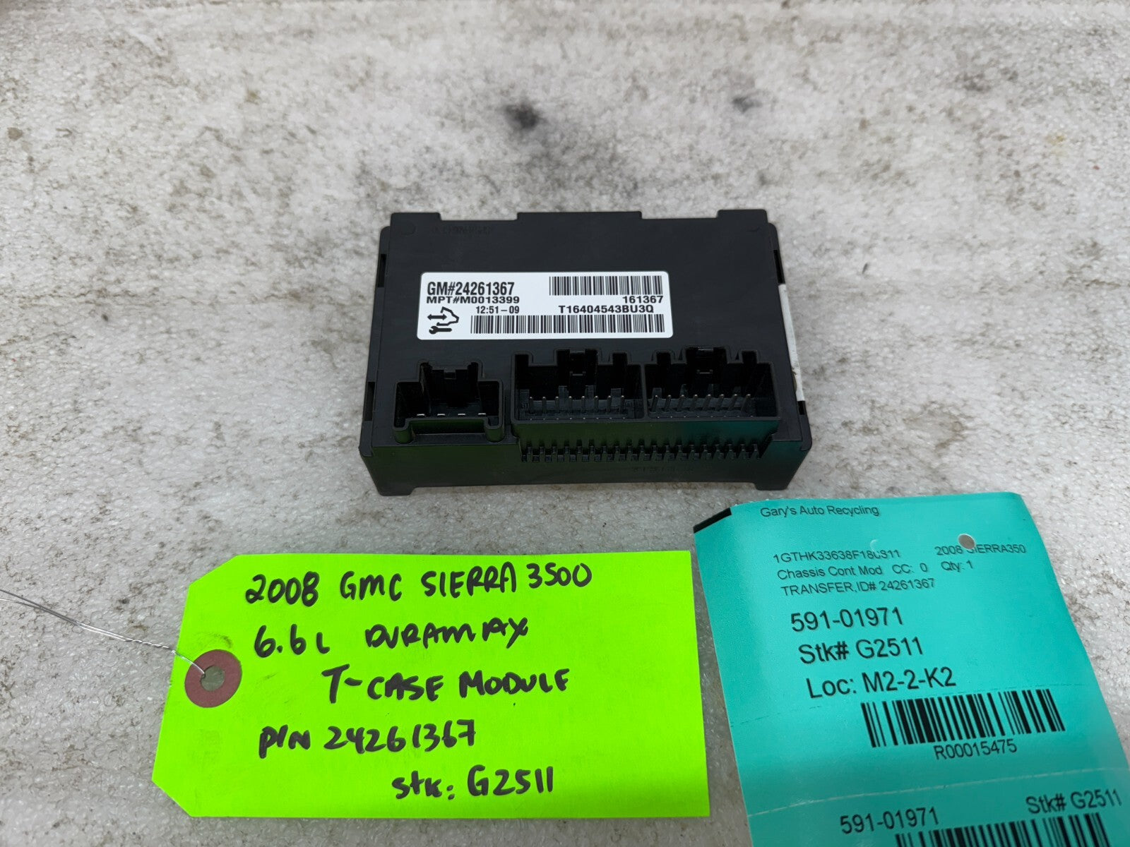 07-14 GMC SIERRA 2500HD 3500 TRANSFER CASE CONTROL MODULE TCCM 24261367