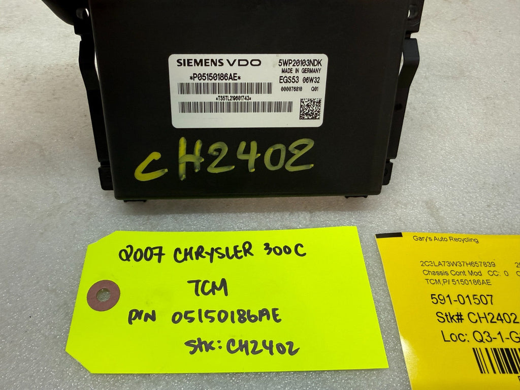 05 06 07 CHRYSLER 300 SRT8 SRT-8 TRANSMISSION CONTROL MODULE TCM TCU 05150186AE