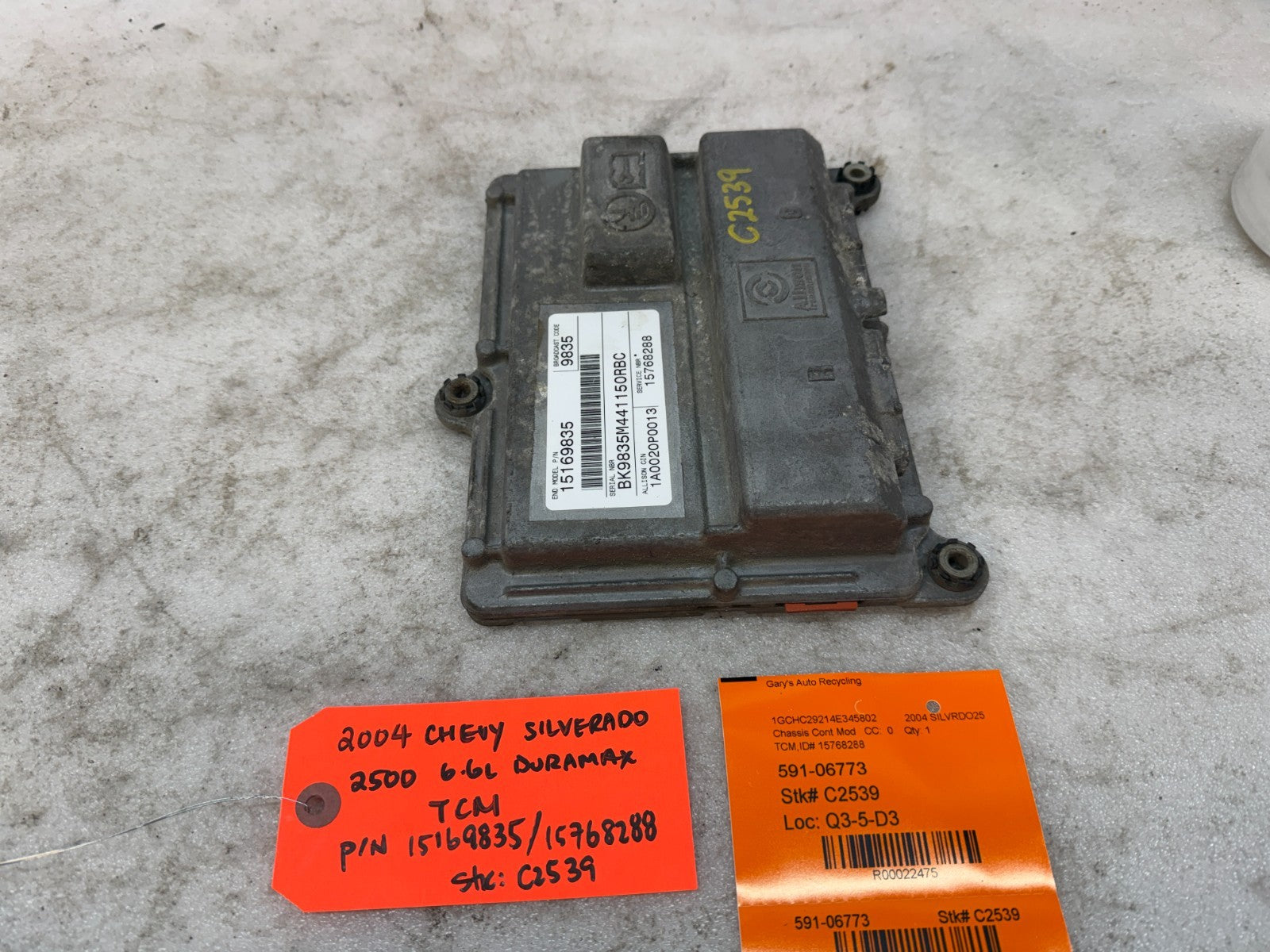 04 Chevrolet GMC SILVERADO 6.6 TCM TCU TRANSMISSION COMPUTER ALLISON 29537441
