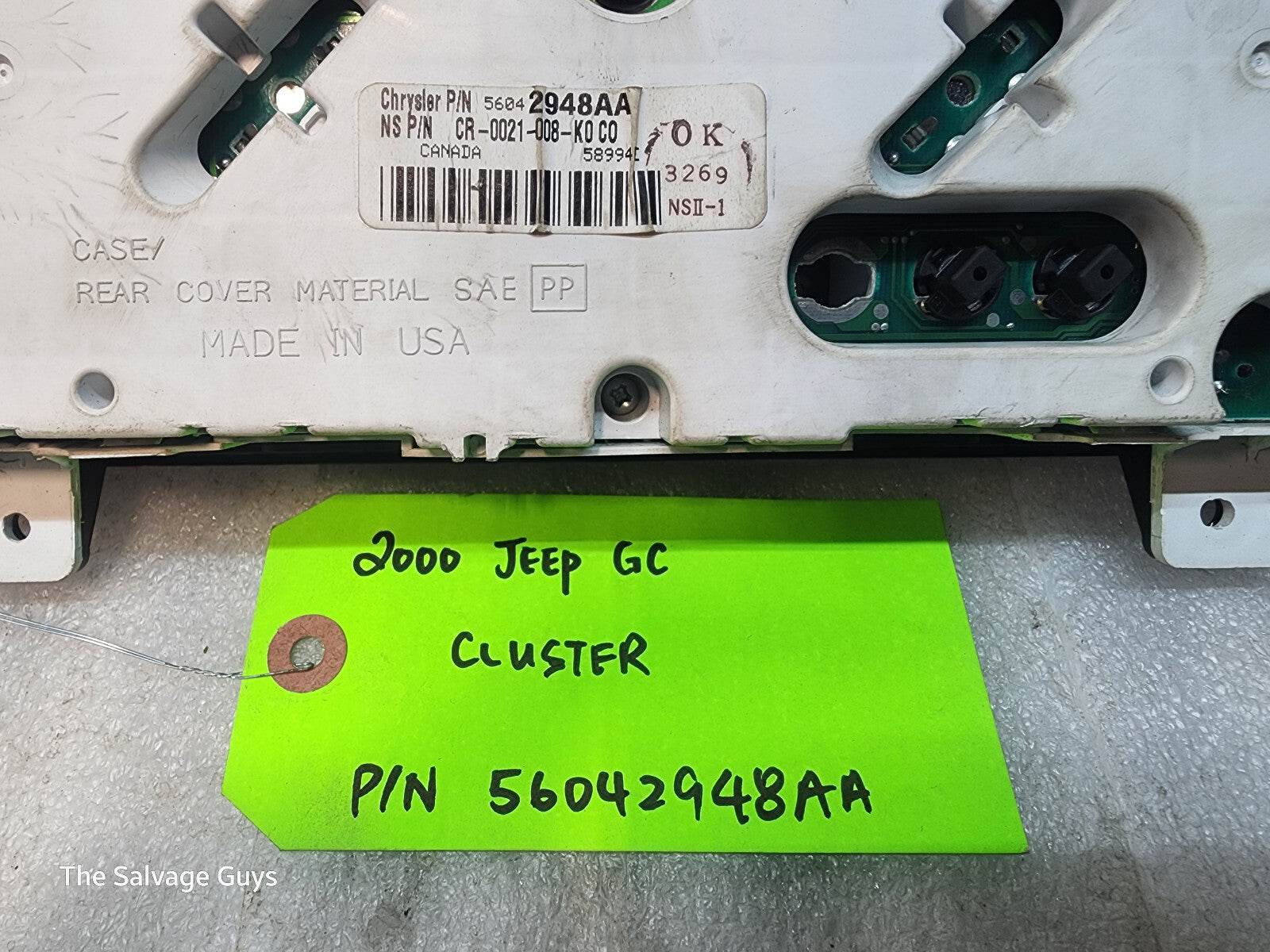 00 JEEP GRAND CHEROKEE METRIC GAUGE INSTRUMENT CLUSTER 56042948AA