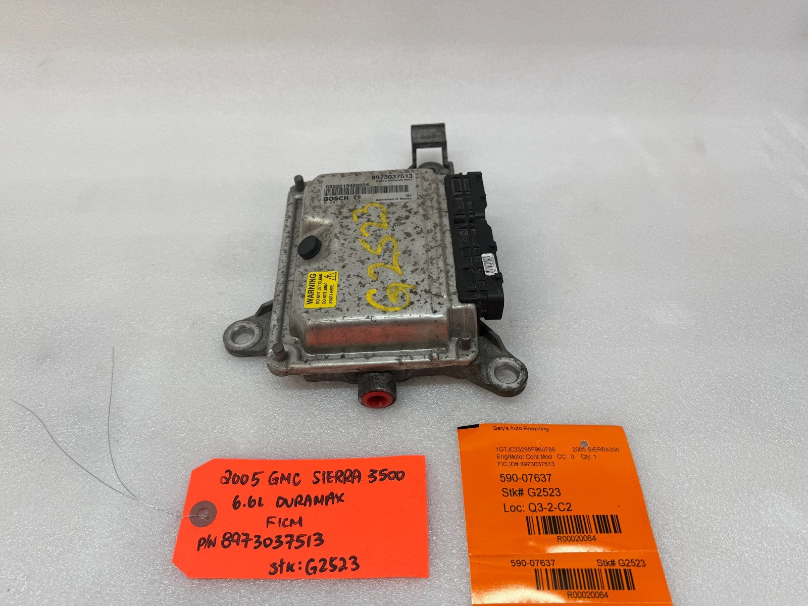05 Chevrolet GMC LLY 6.6 DURAMAX FICM FUEL INJECTION CONTROL MODULE 8973037513