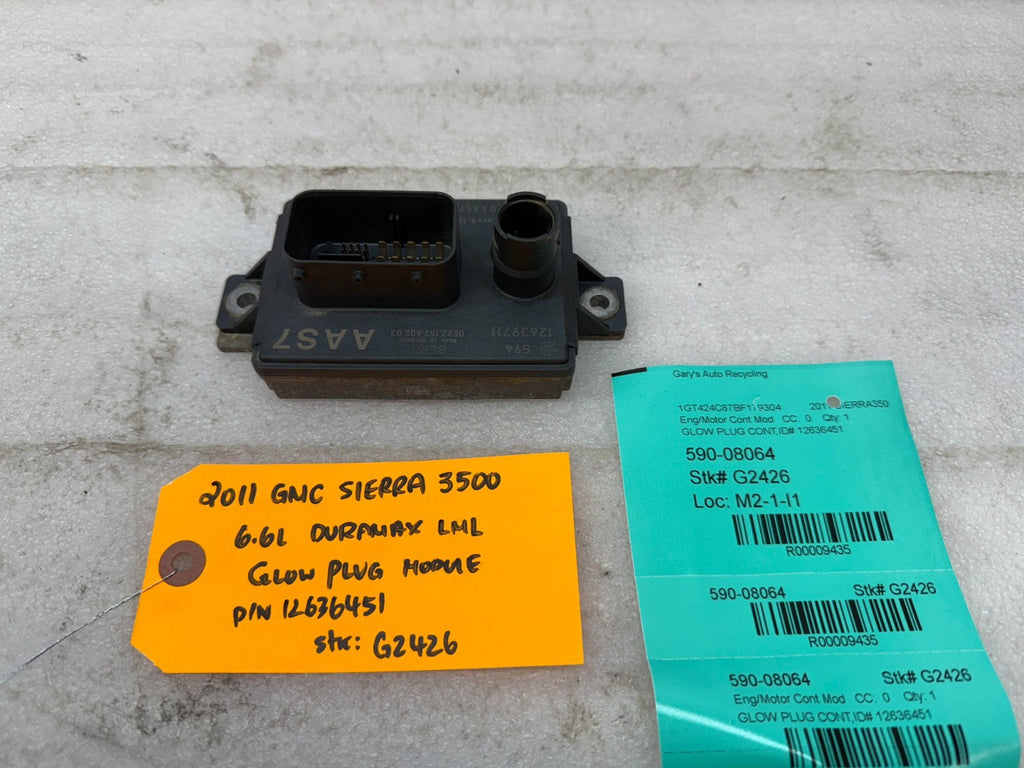 10-12 GMC SIERRA 3500 6.6L DURAMAX LGH LML GLOW PLUG CONTROL MODULE OEM 12636451