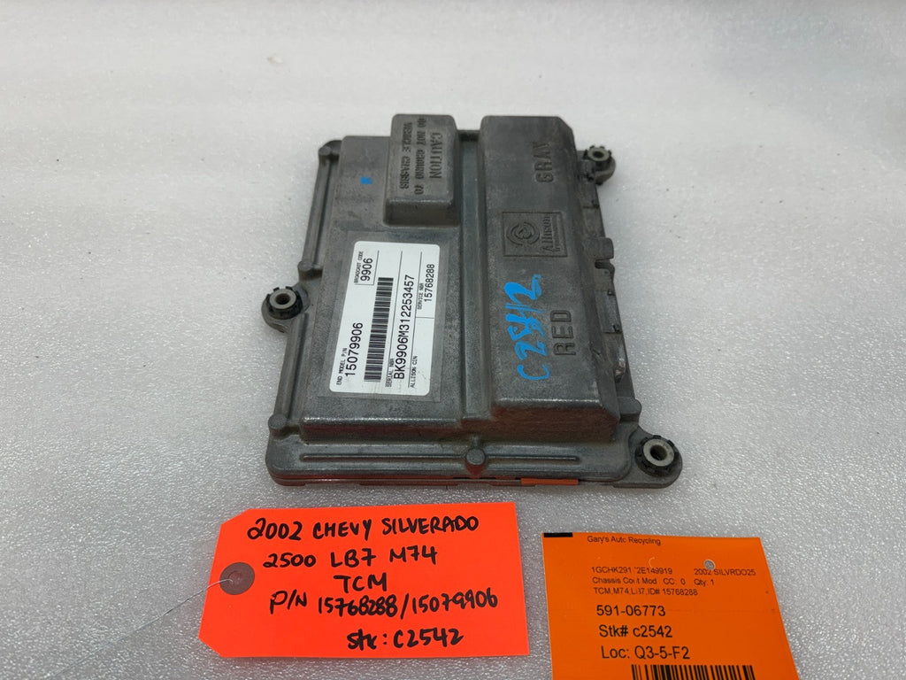 02 Chevrolet GMC SILVERADO 6.6 TCM TCU TRANSMISSION COMPUTER ALLISON 15768288