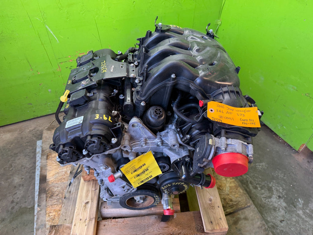 16 JEEP WRANGLER JK 3.6 COMPLETE ENGINE MOTOR ASSEMBLY 14-18