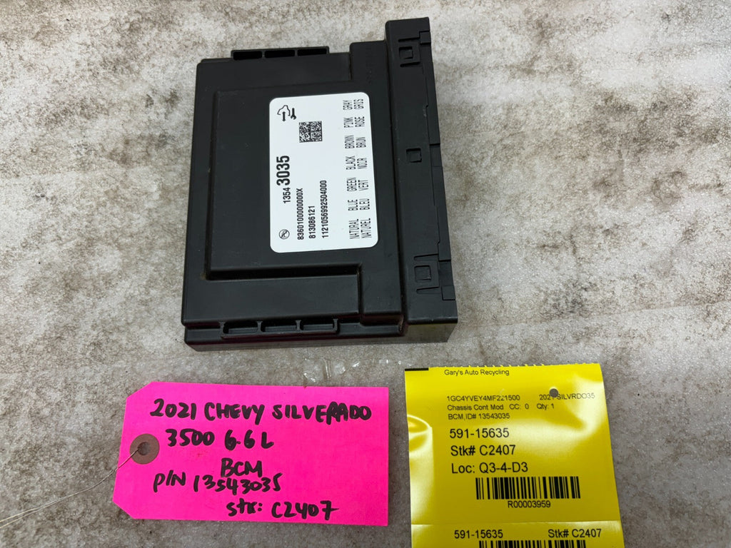 20 Chevrolet GMC DURAMAX 6.6 BCM BODY CONTROL MODULE 13536089 19-22