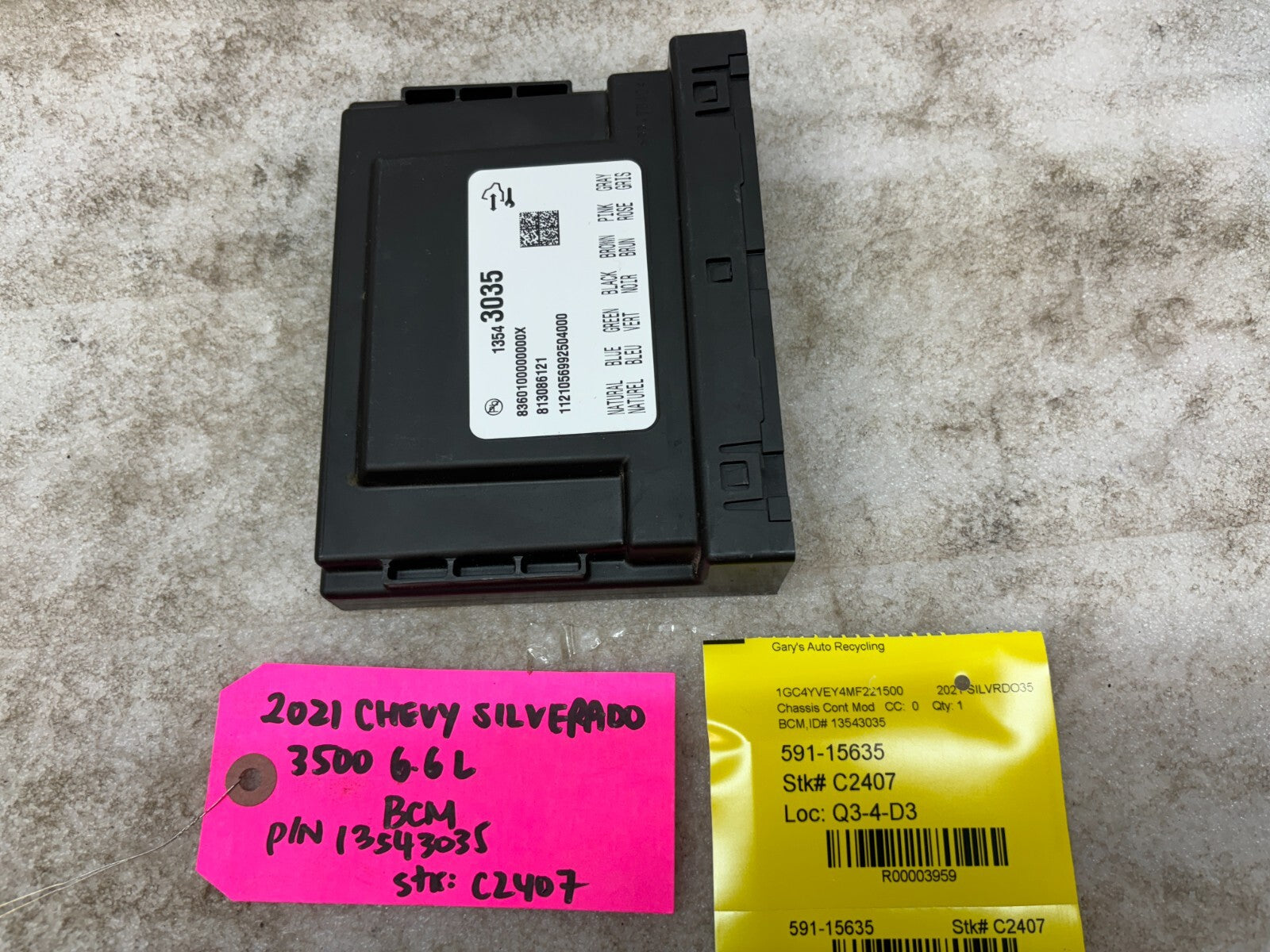 20 Chevrolet GMC DURAMAX 6.6 BCM BODY CONTROL MODULE 13536089 19-22