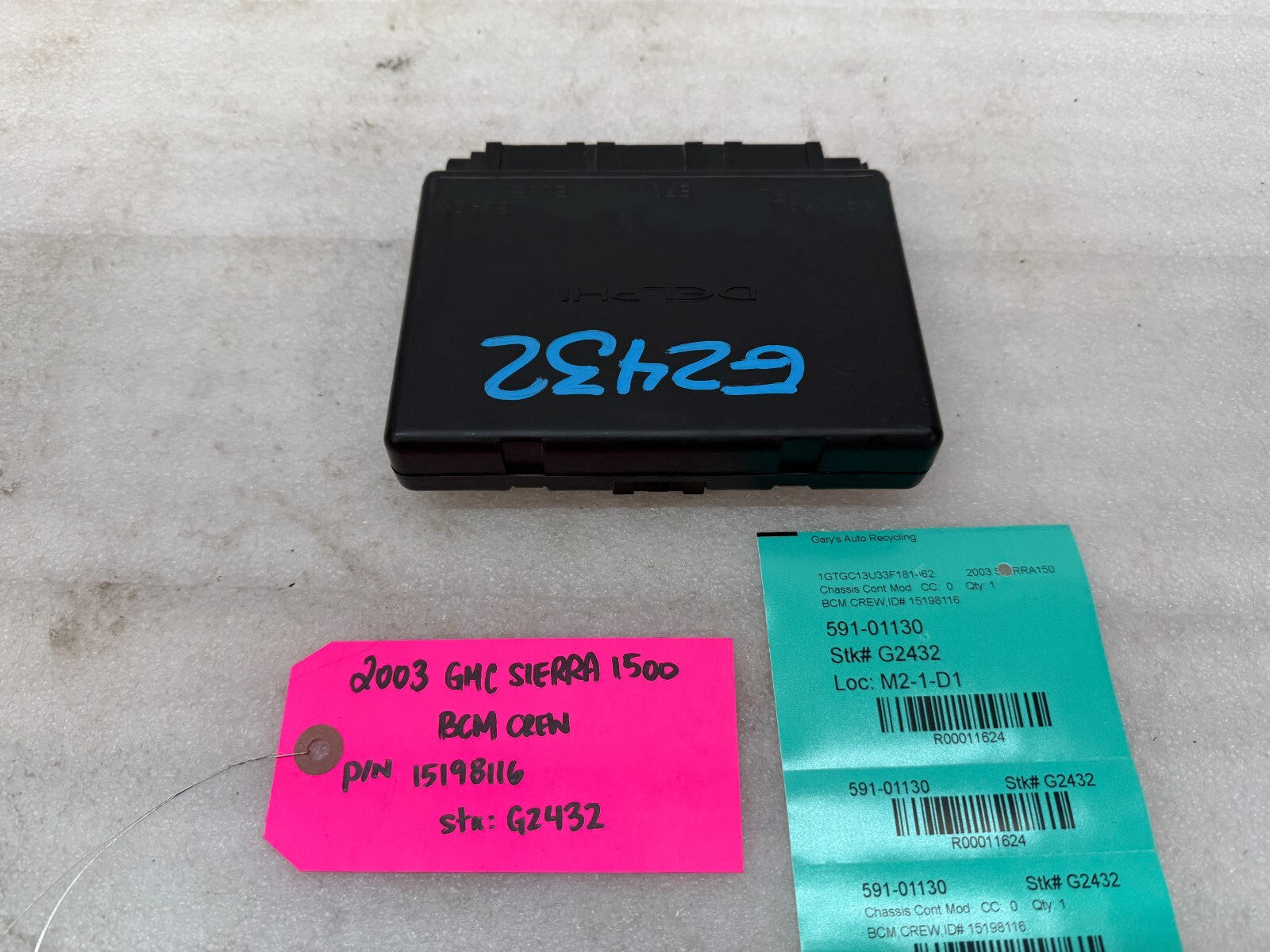 03 04 Chevrolet GMC 1500 2500 DURAMAX  BODY CONTROL MODULE BCM 15198116