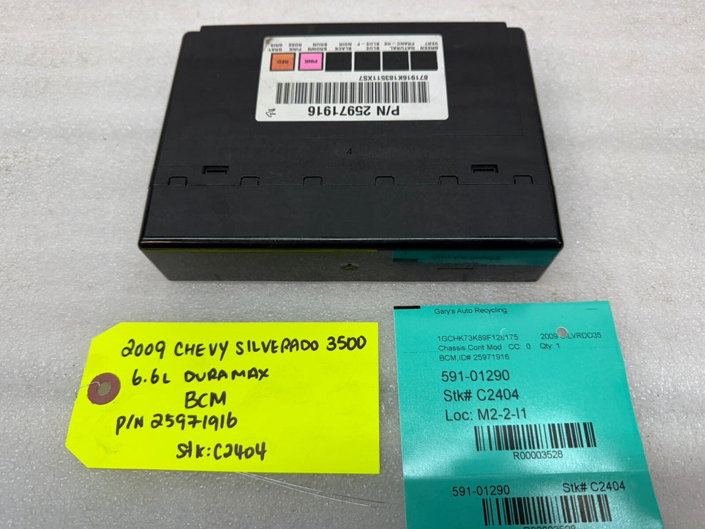 08 09 10 Chevrolet GMC DURAMAX LMM 6.6 BCM BODY CONTROL MODULE 25971916