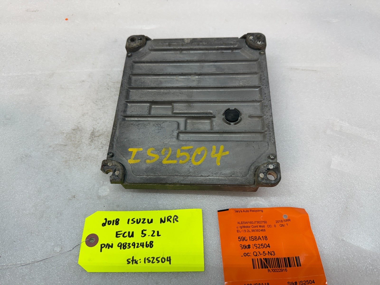 18 ISUZU NRR NPR NQR 5.2 ENGINE COMPUTER CONTROL MODULE ECM ECU 98392468