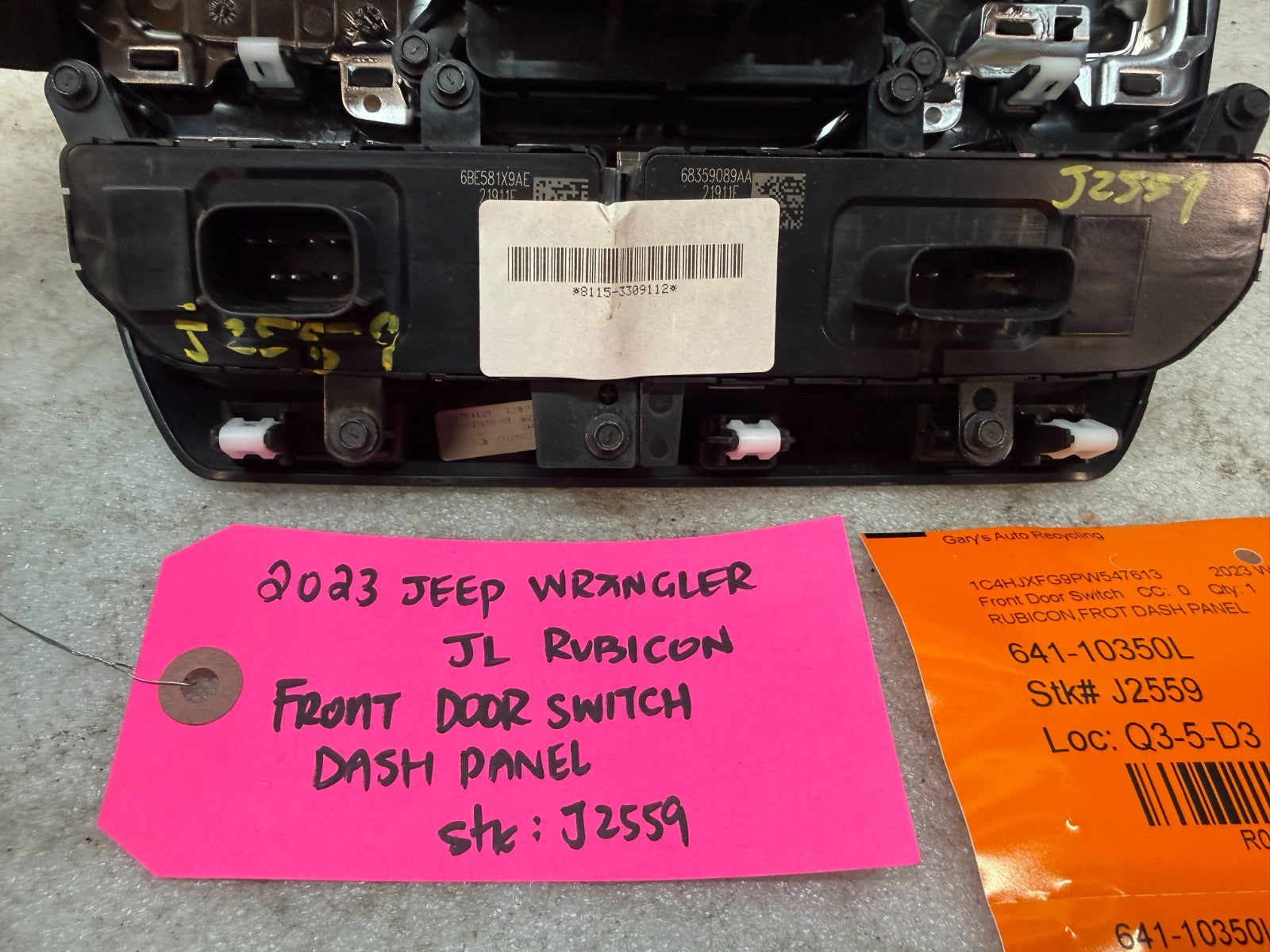 18-24 JEEP WRANGLER RUBICON JL JT DASH WINDOW AUXILIARY LOCKER SWITCH PANEL