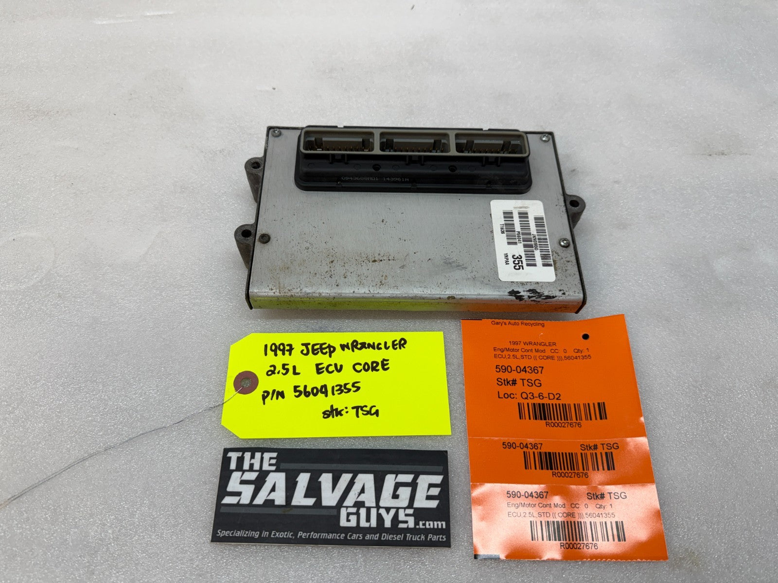 97 JEEP WRANGLER TJ 2.5 MANUAL TRANS ENGINE COMPUTER ECM ECU 56041355