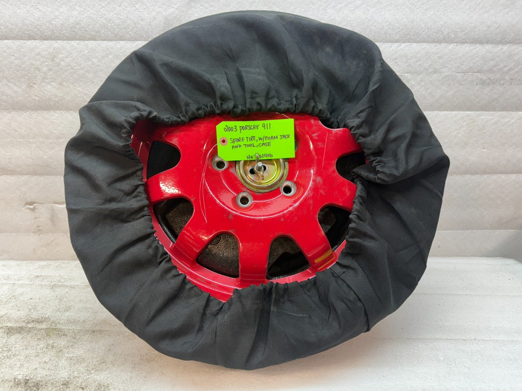 97-04 PORSCHE 911 996 BOXSTER 986 OEM 17" ALUMINUM SPARE WHEEL TIRE JACK BAG