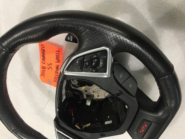 16-21 CHEVROLET CAMARO SS RS ZL1 BLACK LEATHER STEERING WHEEL AUTOMATIC 84449662