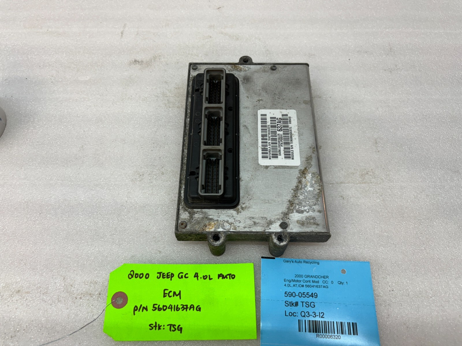 00 JEEP GRAND CHEROKEE 4.0 AUTOMATIC ENGINE COMPUTER ECM ECU P56041637AG