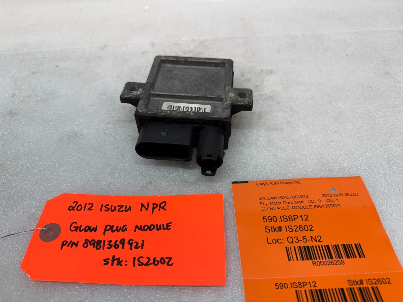 12 ISUZU NRR NPR NQR 5.2 4HK1-TC GLOW PLUG CONTROL MODULE GPM 8981369921