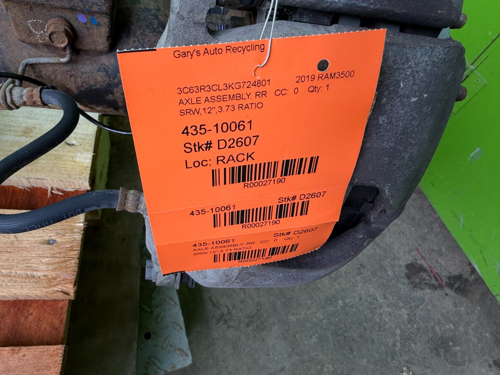 19-24 DODGE RAM 2500 3500 SINGLE REAR WHEEL SRW REAR DIFFERENTIAL AXLE 3.73 65k!