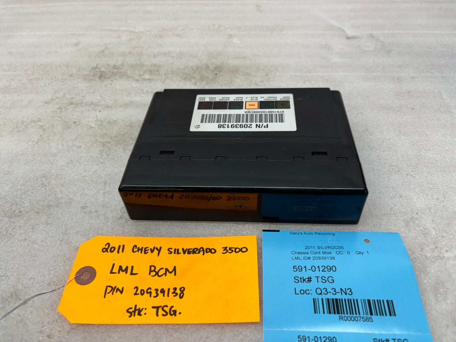 11-14 Chevrolet GMC 2500HD DURAMAX 6.6 LML BCM BODY CONTROL MODULE 20939138