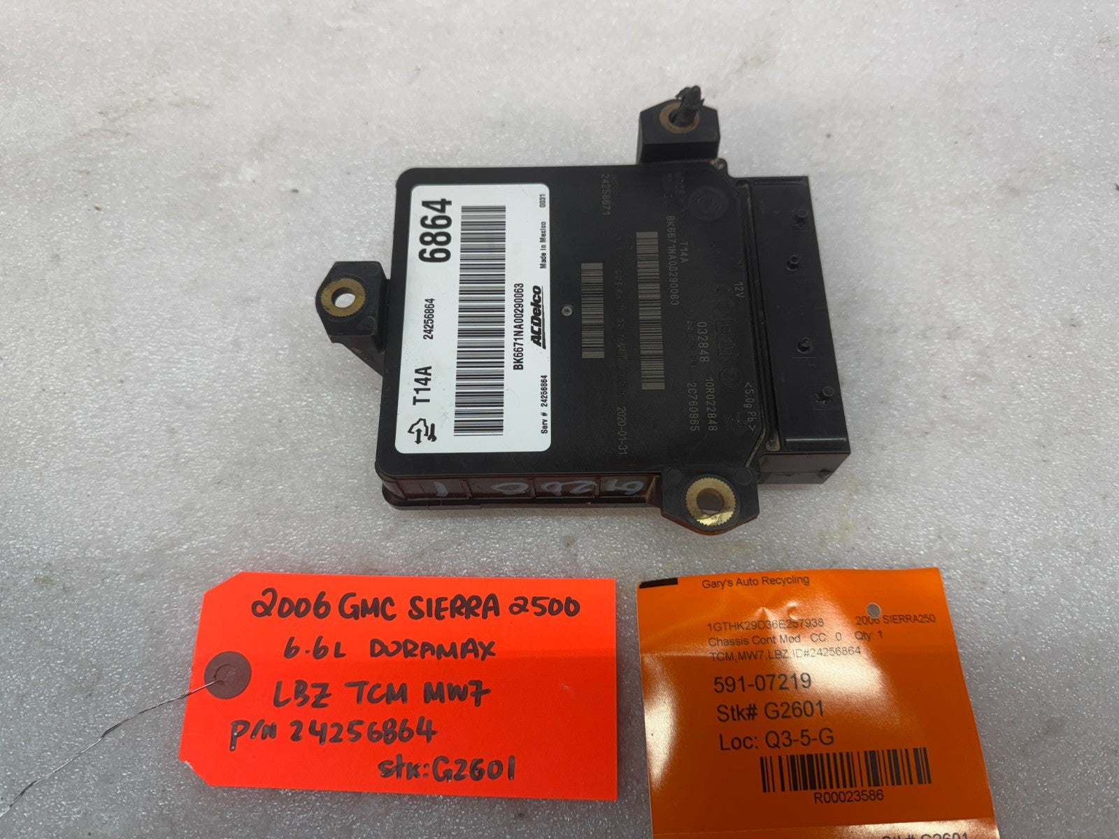 06-09 GMC SIERRA ALLISON T14A TRANSMISSION CONTROL MODULE TCM TCU 24256864 2020