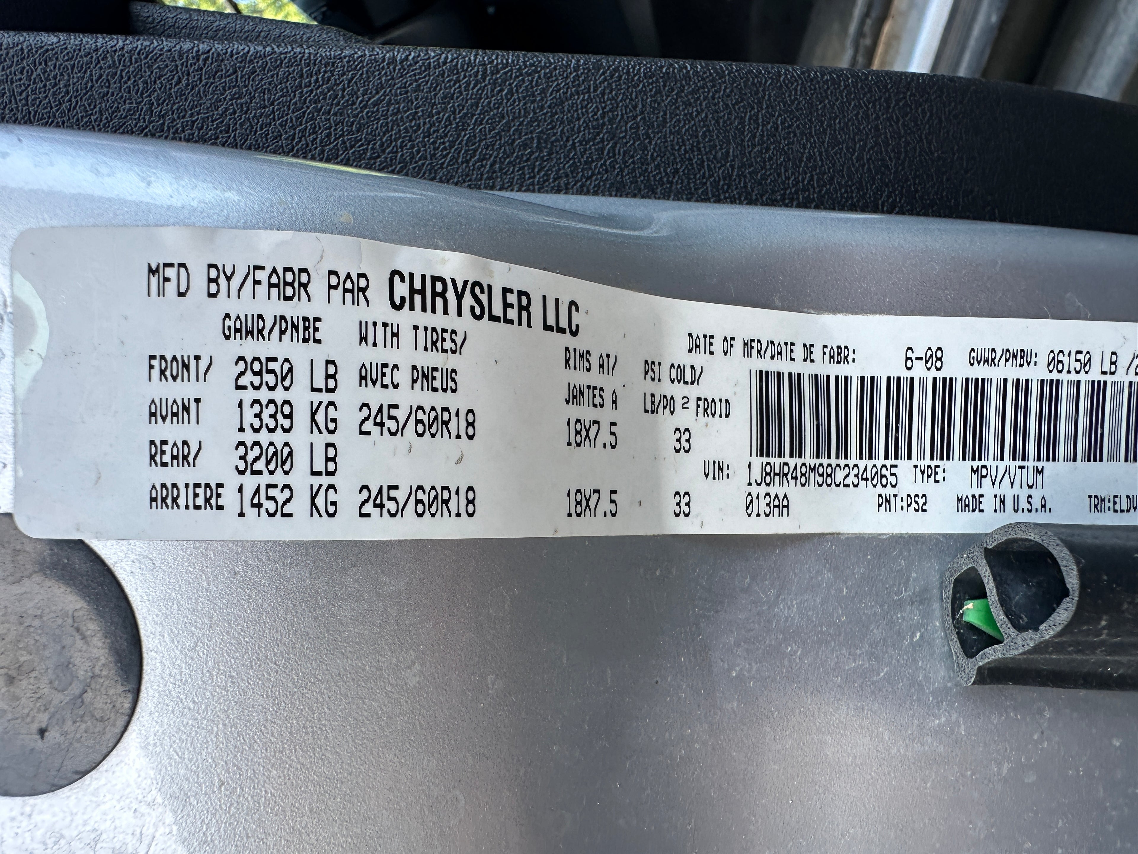 2008 Jeep Grand Cherokee Laredo 3.0 CRD Diesel – J2543