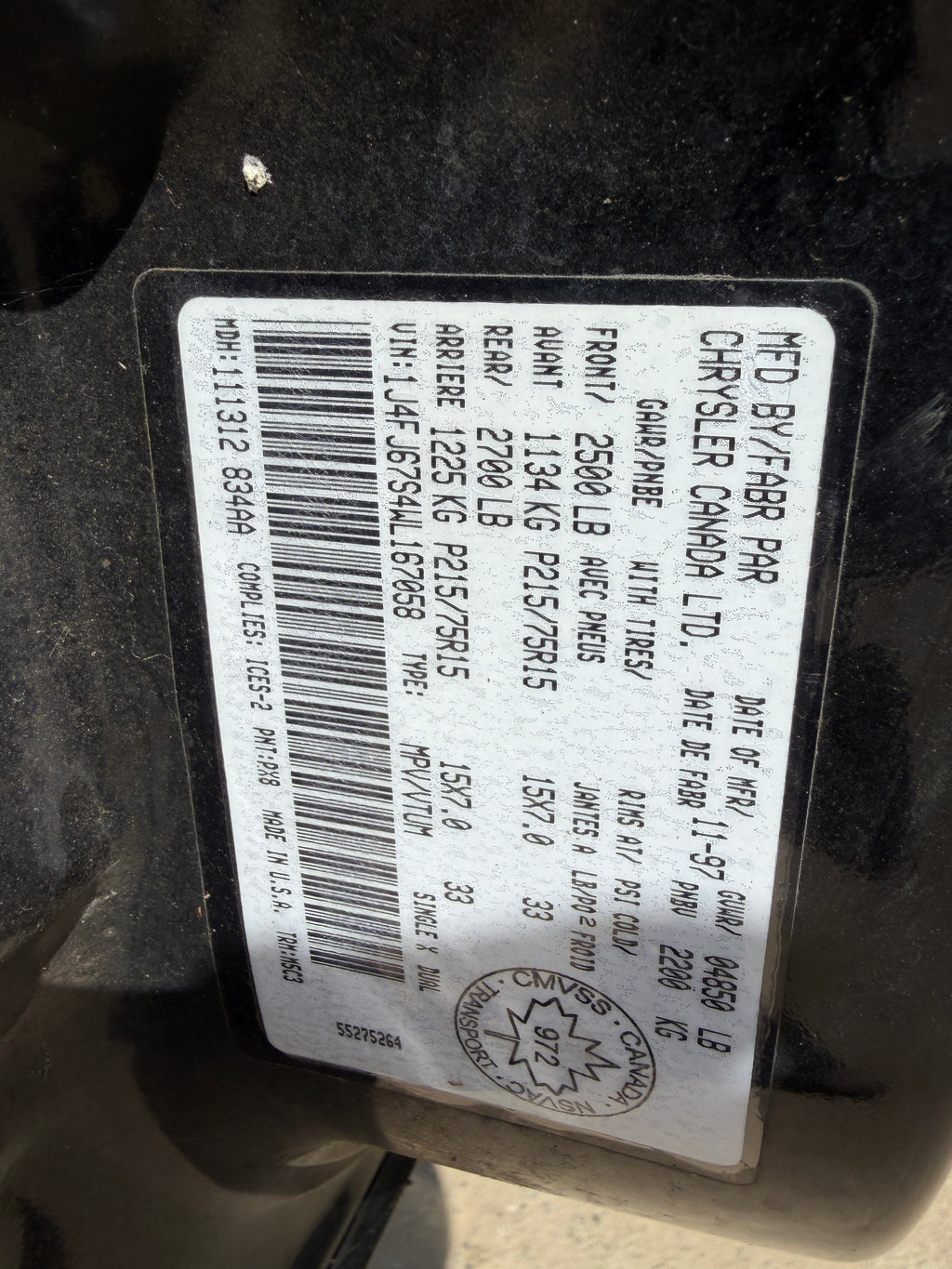 1998 Jeep Cherokee XJ Sport 4.0 – J2618