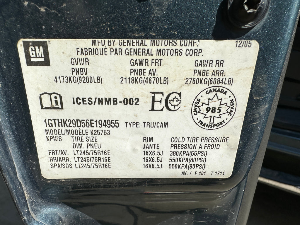 2006 GMC Sierra 2500 6.6L LBZ – G2519