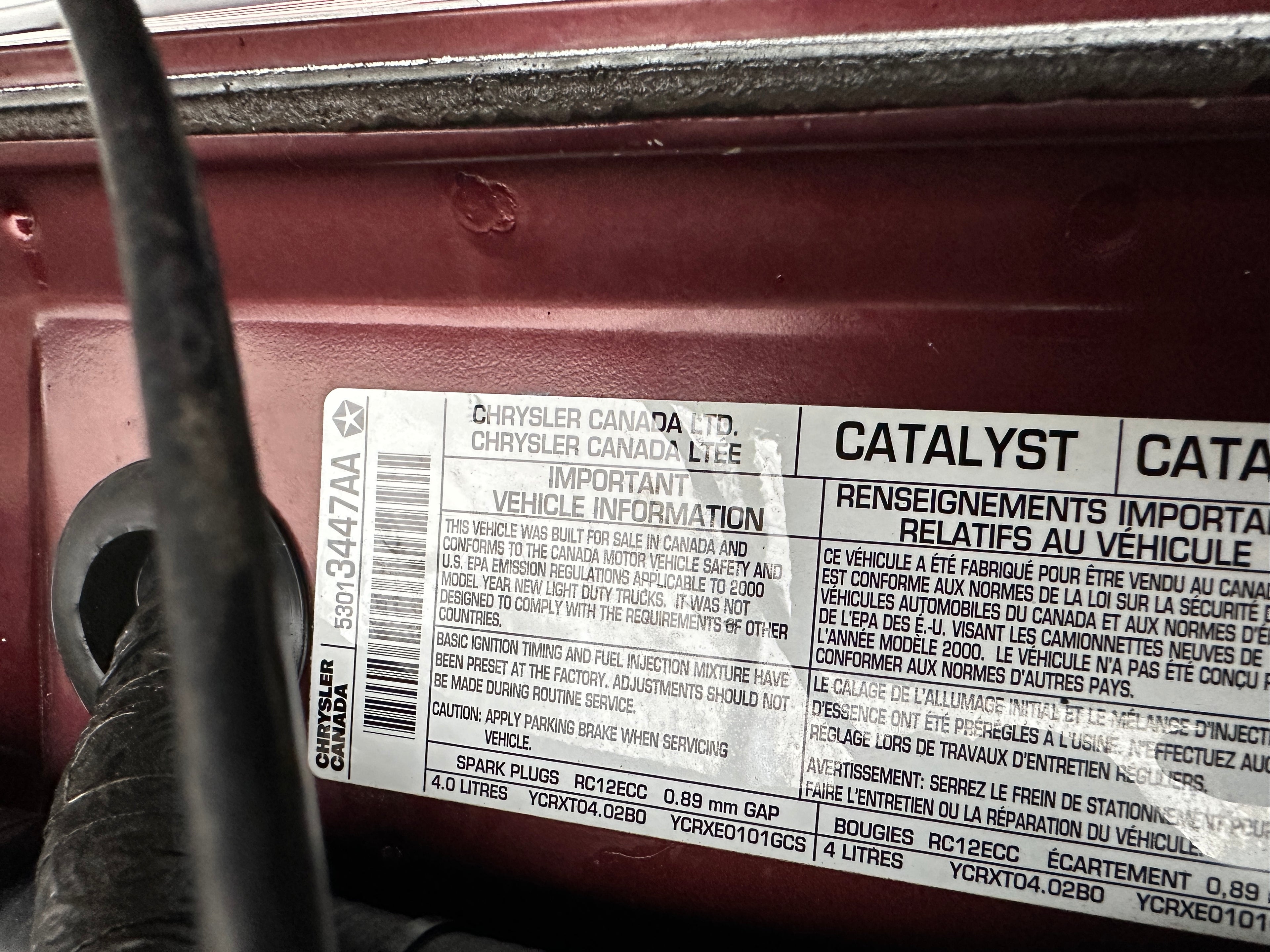 2000 Jeep Cherokee XJ Sport 4.0 – J2603