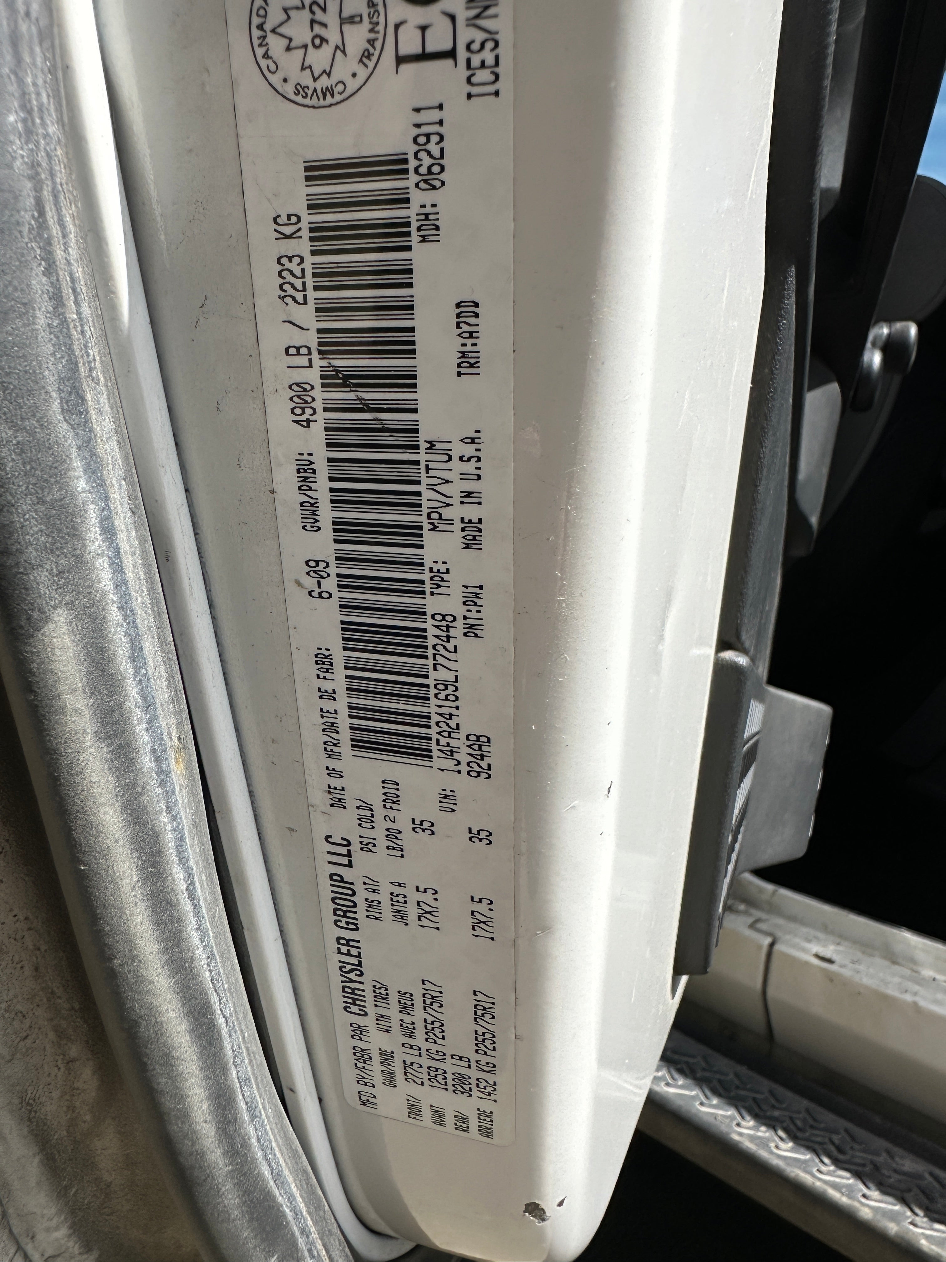 2009 Jeep Wrangler JK 3.8 – J2524