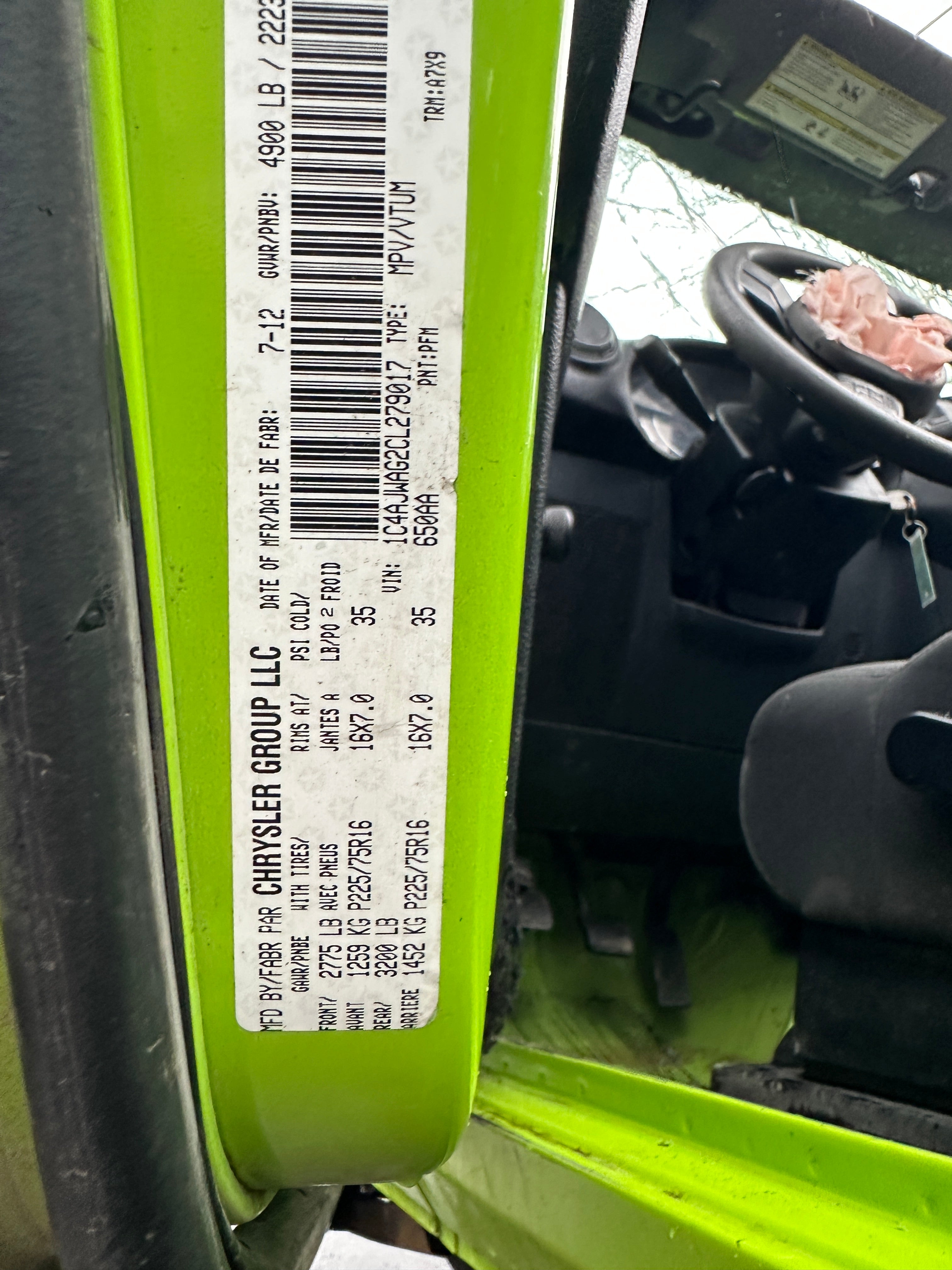 2012 Jeep Wrangler JK Sport 3.6 – J2548