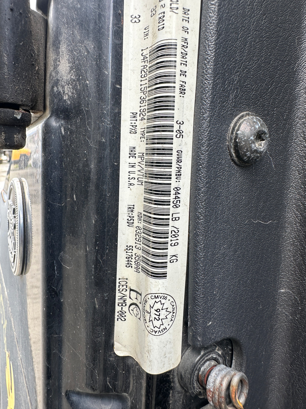 2005 Jeep Wrangler TJ 2.4 – J2526