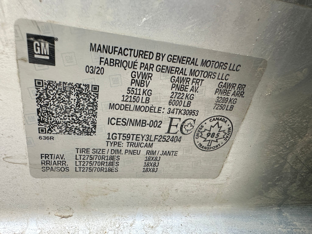 2020 GMC Sierra K3500 SLE 6.6 L5P Duramax – G2606