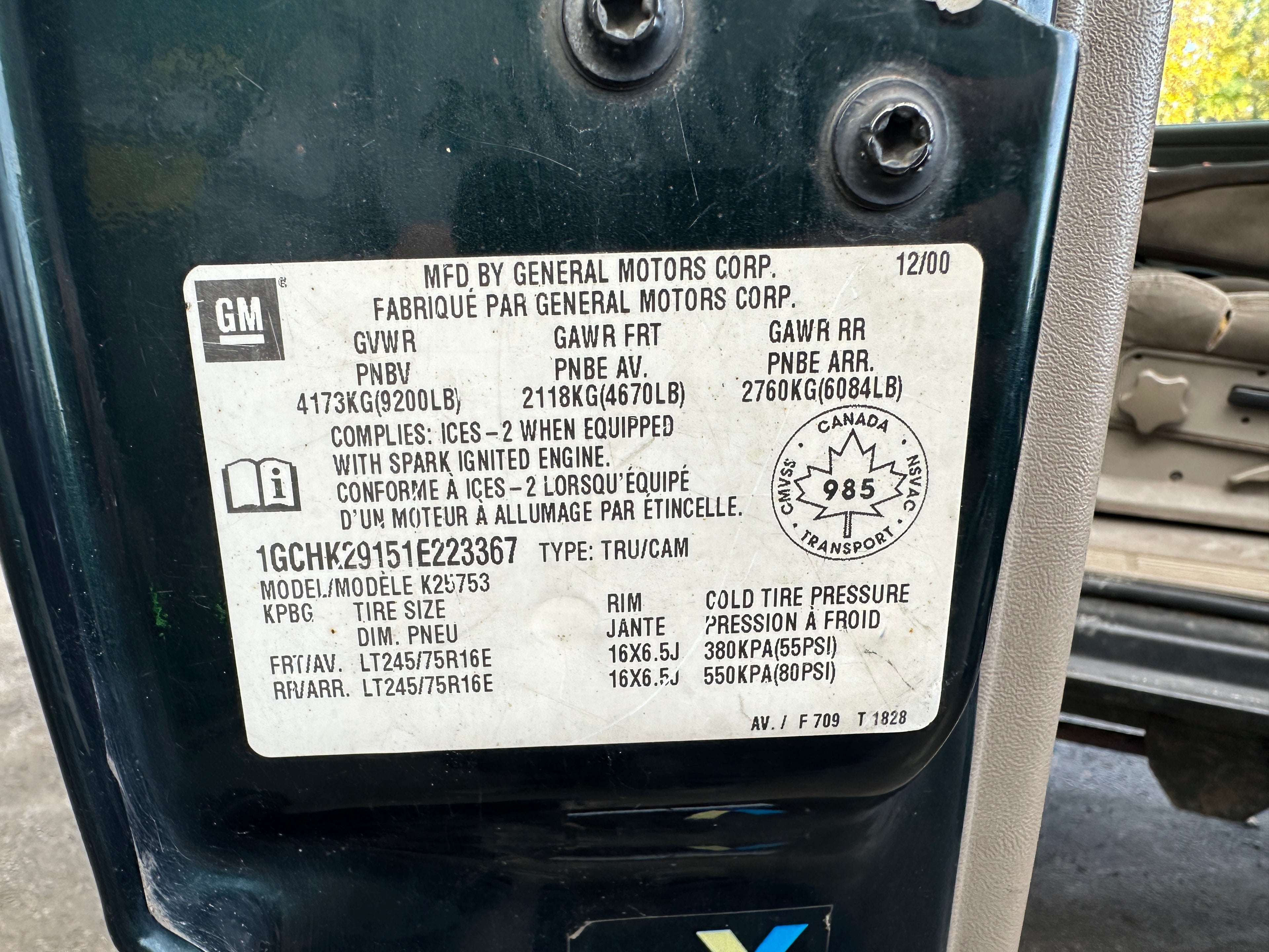 2001 Chevrolet Silverado K2500HD 6.6 LB7 Duramax – C2537