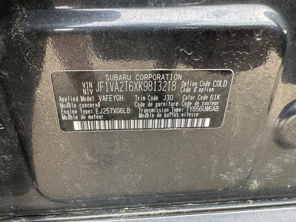 2019 Subaru Impreza STI 2.5 – SU2503