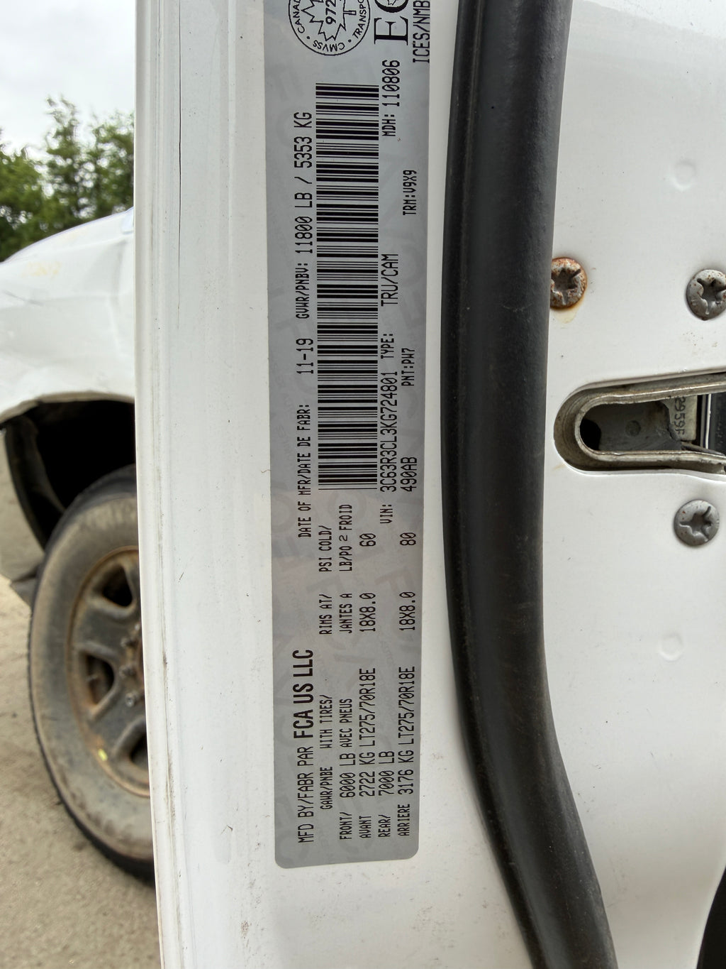 2019 Ram 3500 Tradesman 6.7 Cummins – D2607
