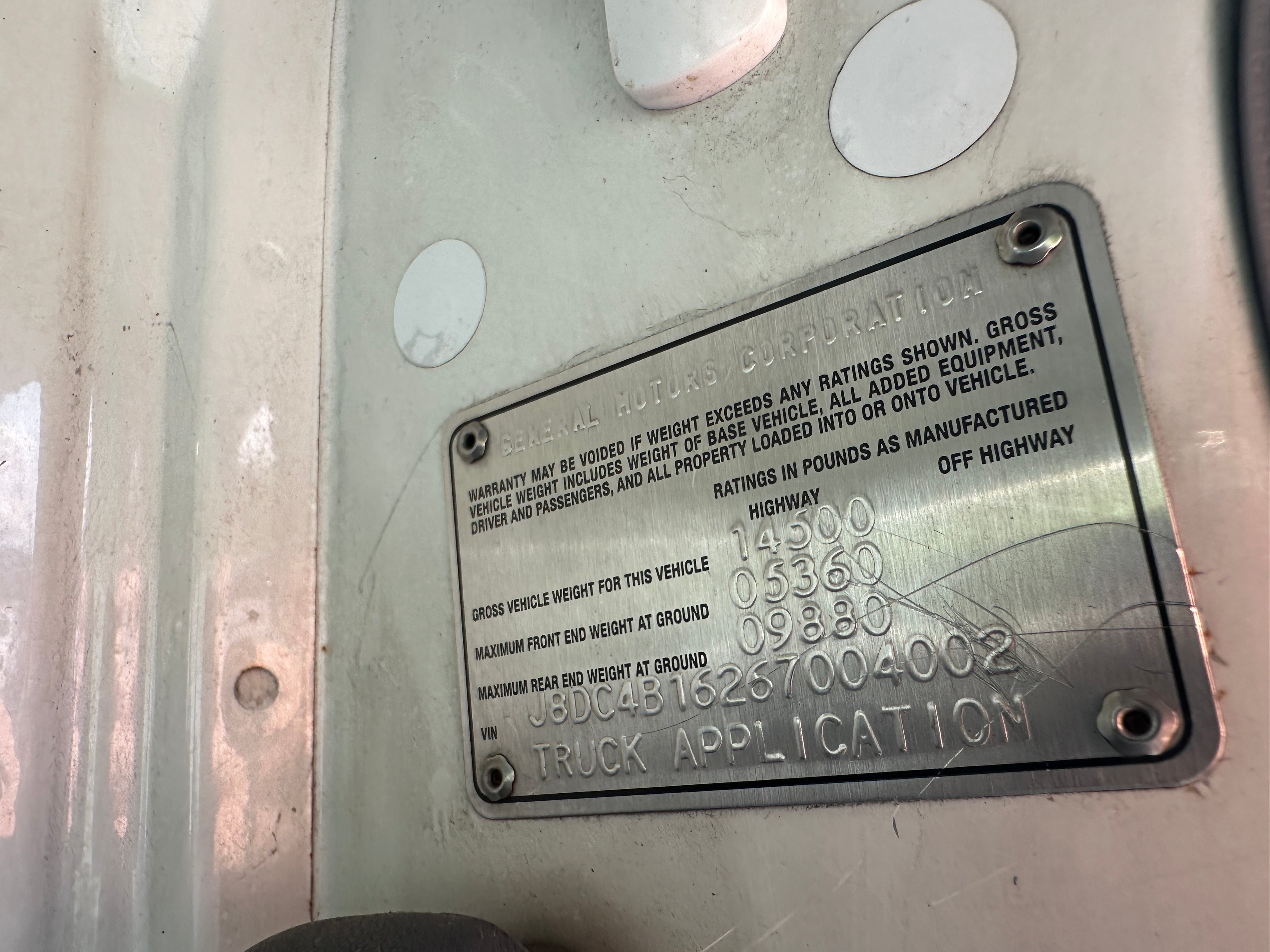 2007 GMC W4 Cab Chassis – G2521