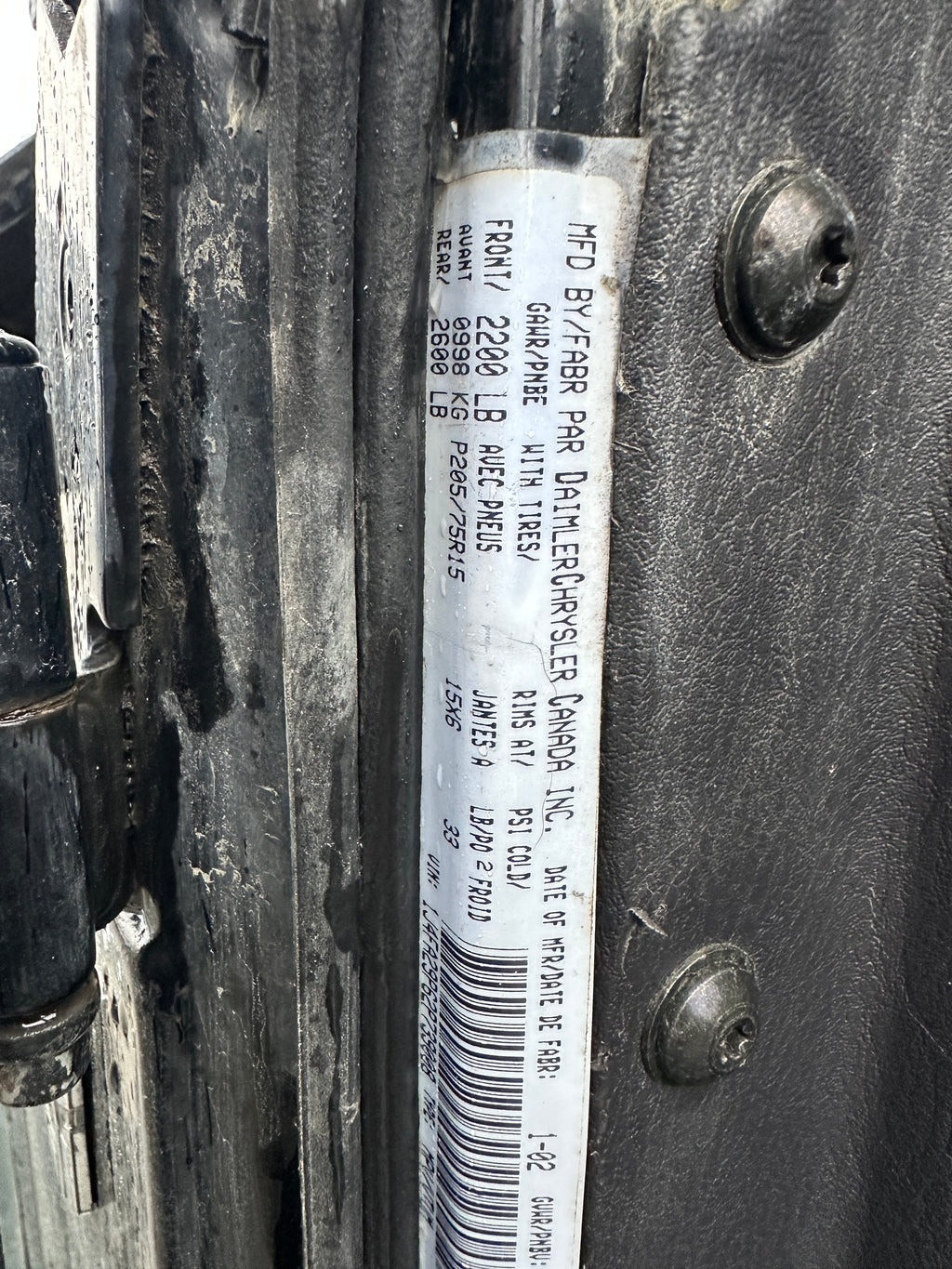 2002 Jeep Wrangler TJ 2.5 – J2558