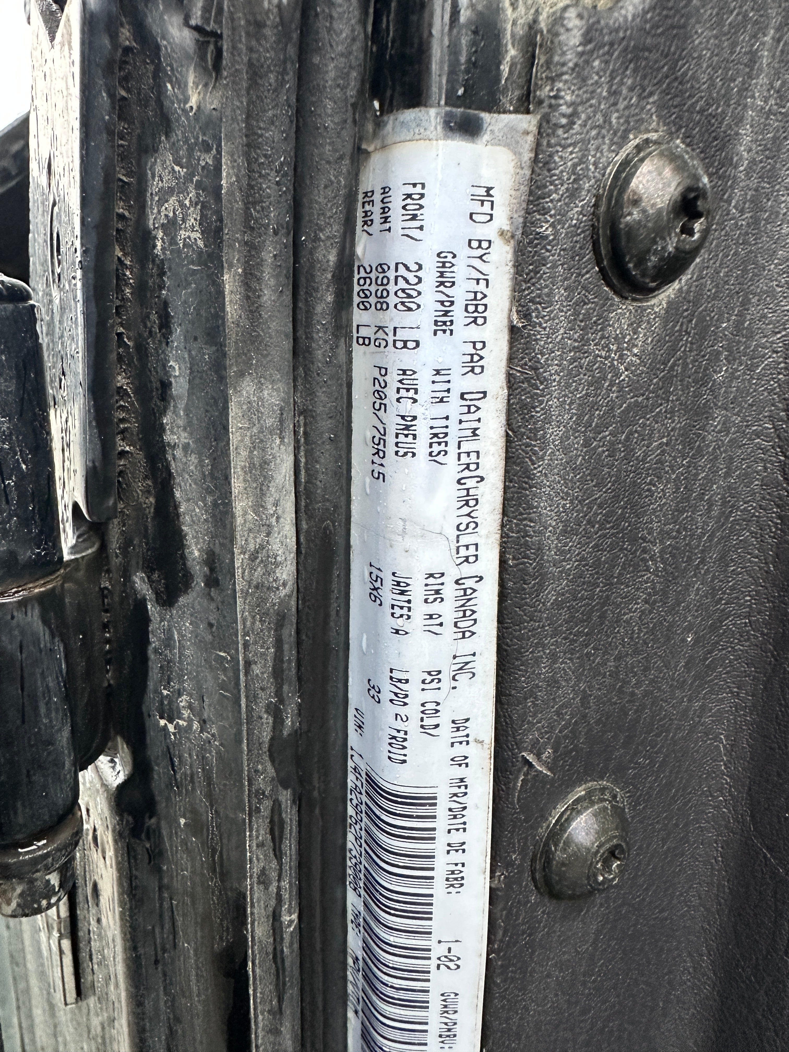 2002 Jeep Wrangler TJ 2.5 – J2558