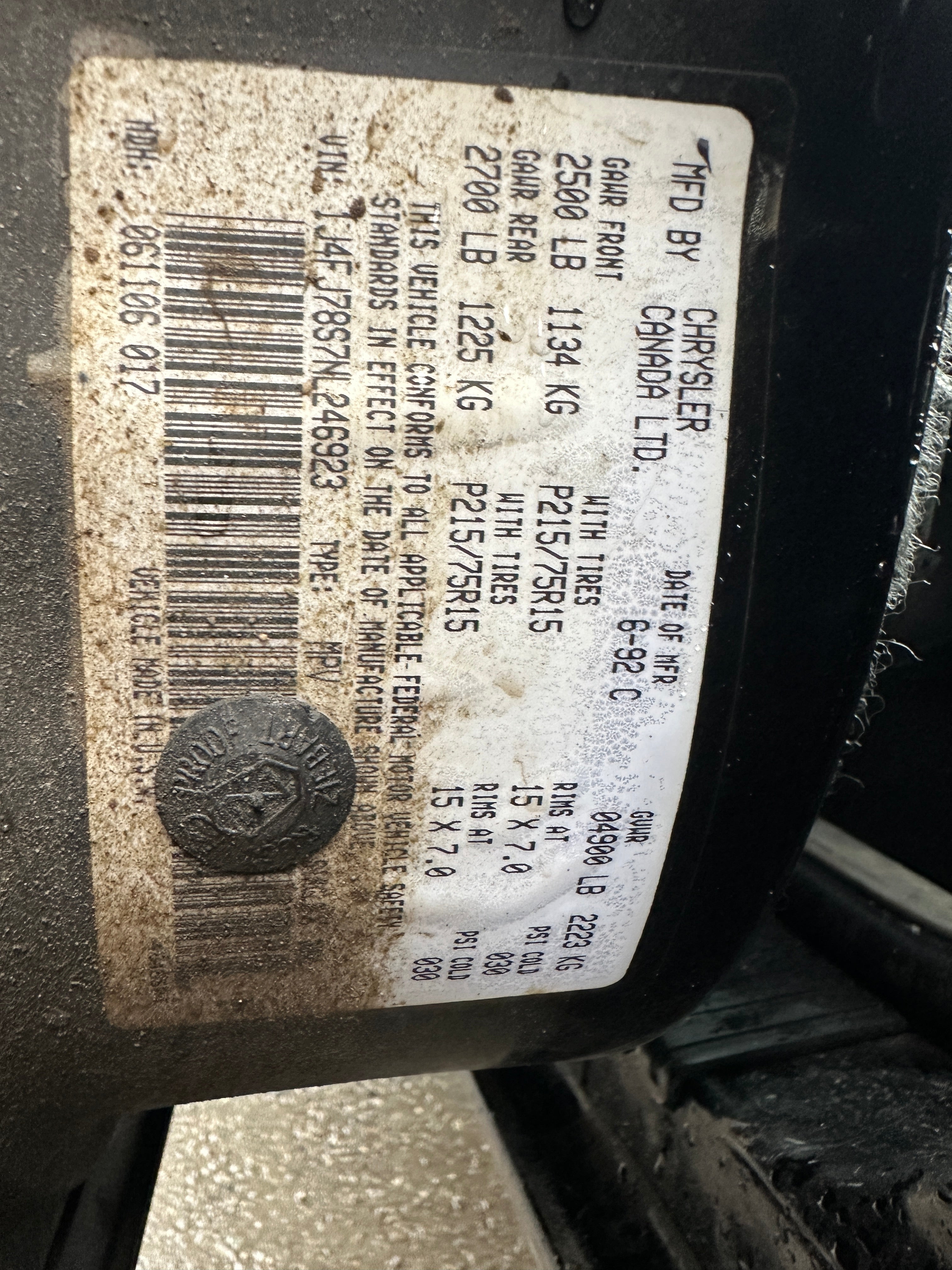 1992 Jeep Cherokee XJ 4.0 – J2514