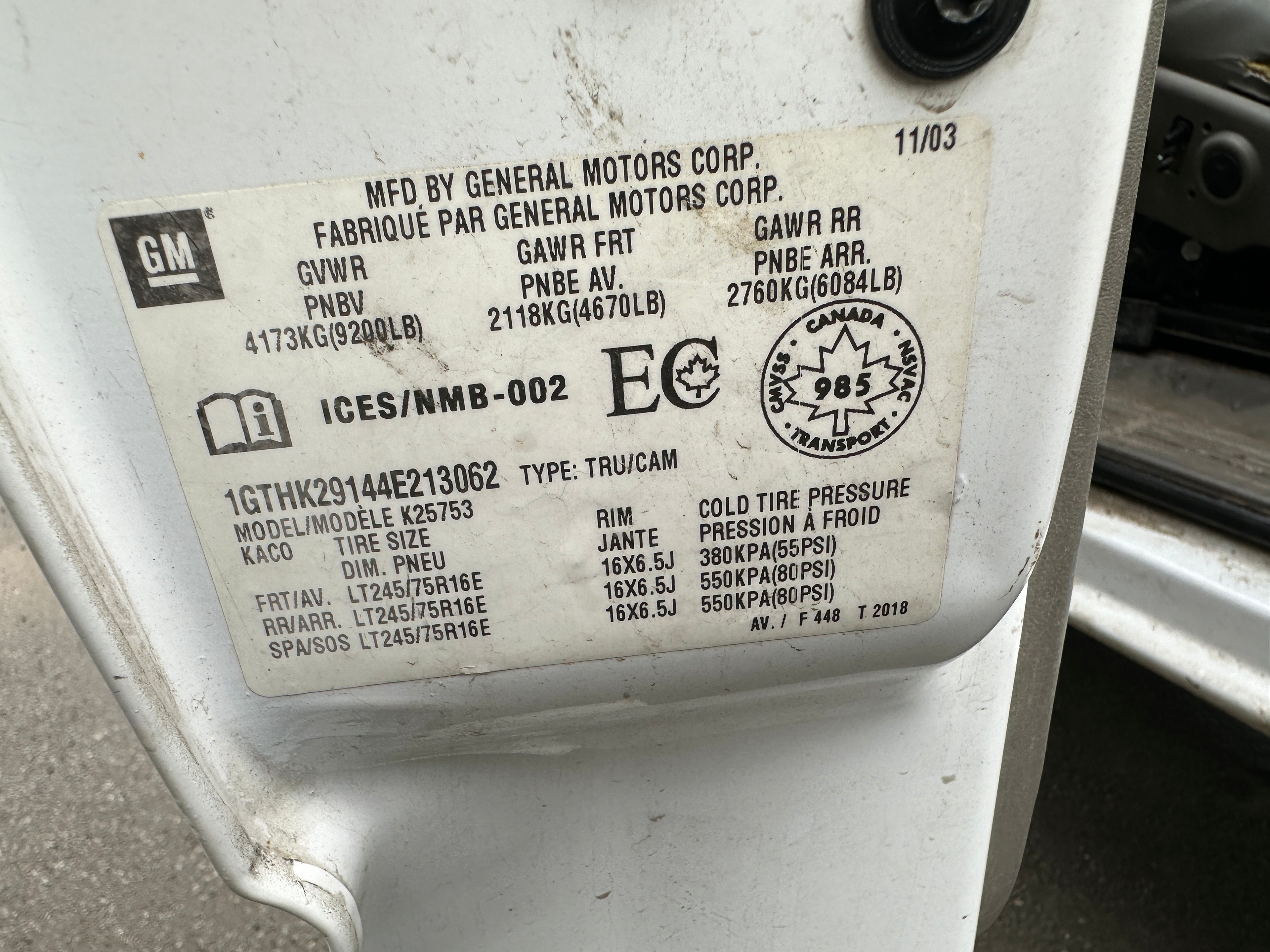 2004 GMC Sierra K2500HD 6.6 LB7 Duramax – G2532