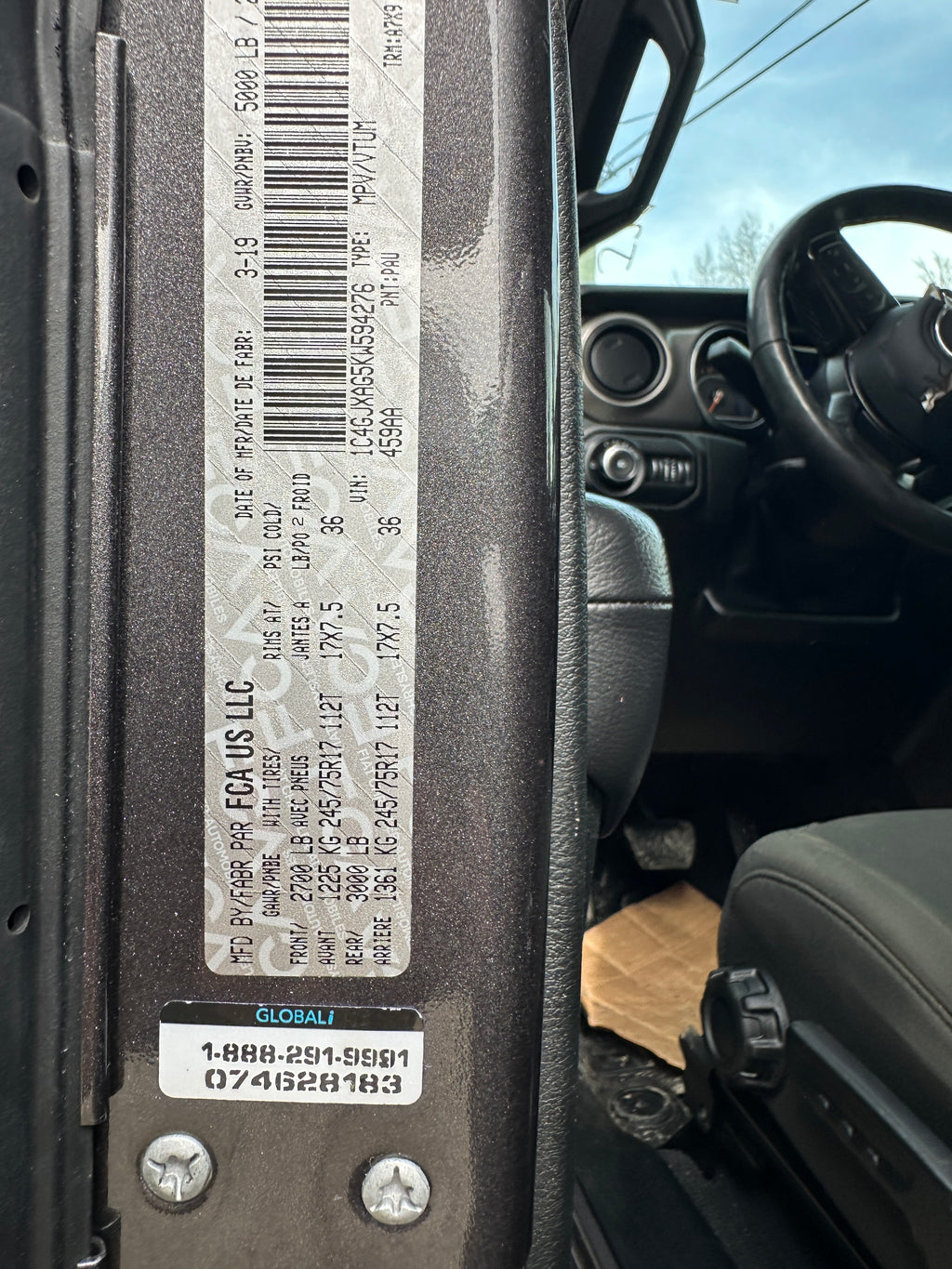 2019 Jeep Wrangler JL Sport 3.6 – J2612