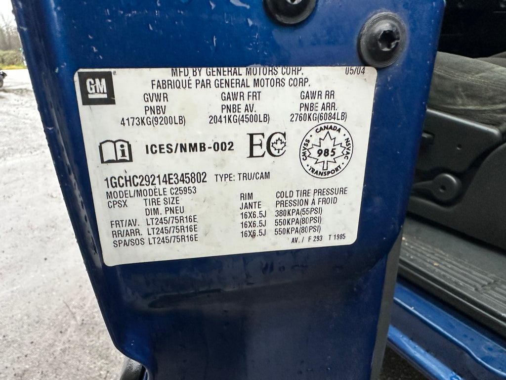 2004 Chevrolet Silverado C2500HD 6.6 LLY Duramax – C2539